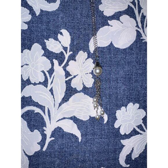 SJS Women’s Size Medium Dress Bell Sleeve Floral Stretch With Necklace - Picture 6 of 6